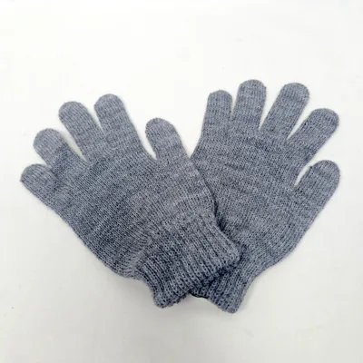 Gants Paula Unis en Alpaga — Gris Clair
