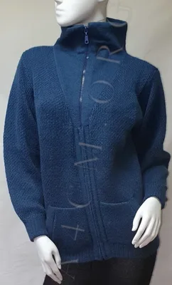 Blouson Mermoz Col Aviateur Uni 50% Alpaga — Bleu