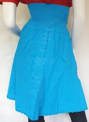 Jupe Smoc en Coton — Turquoise — Miniature 2