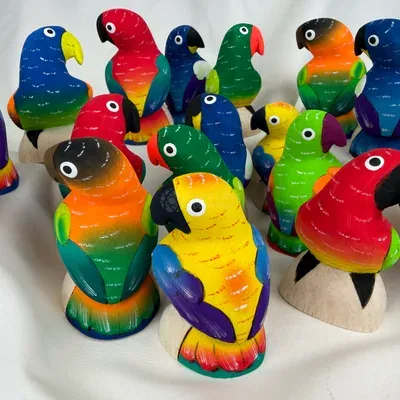 Perroquets en Balsa 8 cm — n°5 — Miniatura 2