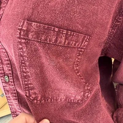 Chemise Manches Longues Verso coton — Bordeaux — Miniature 4