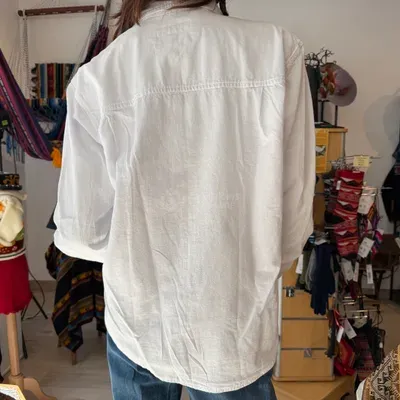 Chemise Manches Longues Verso coton — Blanc — Miniature 2