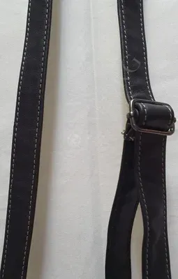 Grande Sacoche 3 Poches Cuir et Laine — Noir — Vorschaubild 3