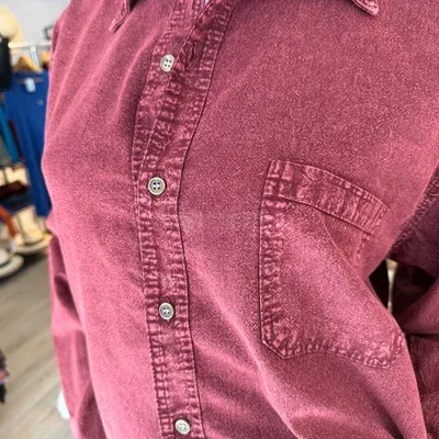 Chemise Manches Longues Verso coton — Bordeaux — Miniature 5